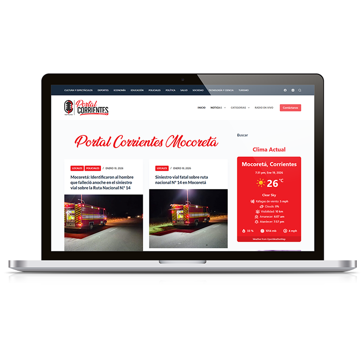 Proyecto web Portal Corrientes diseñado por Forge Web