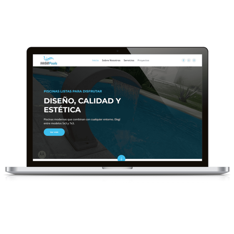 Proyecto web Mr Bill Pools diseñado por Forge Web