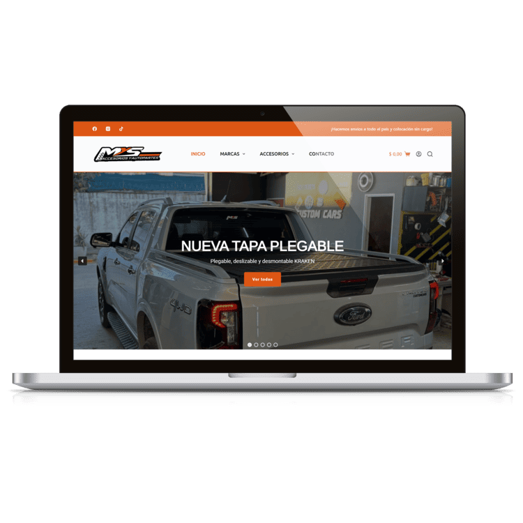 Proyecto web Mys Accesorios y Autopartes diseñado por Forge Web